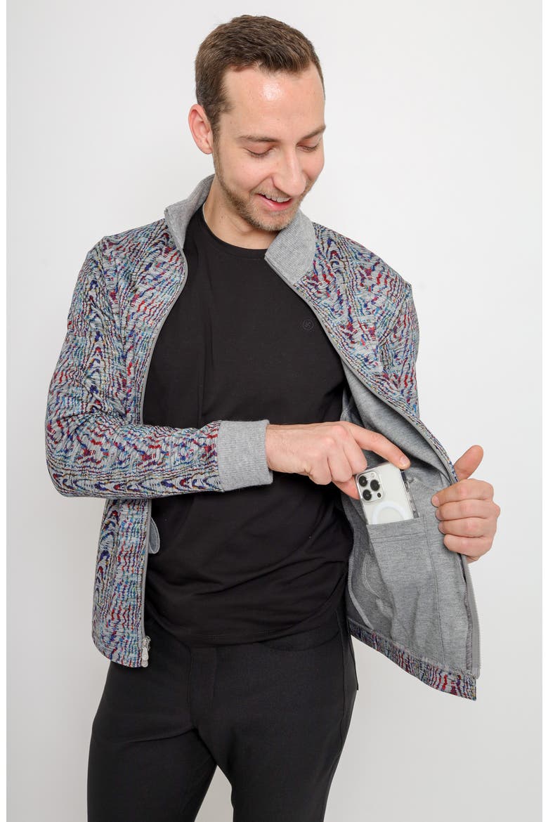 Handfill Bomber Jacket, Alternate, color, GREY MULTI