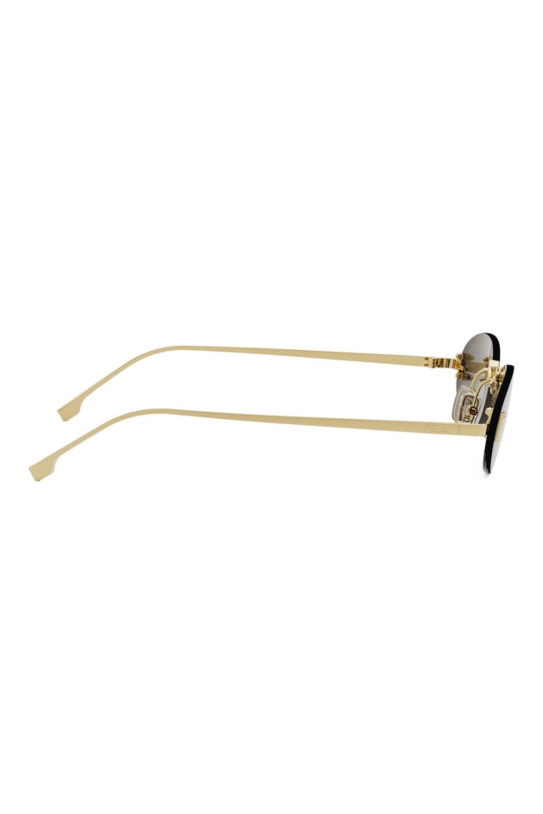'Fendi First 54mm Oval Sunglasses, Alternate, color, SHINY ENDURA GOLD