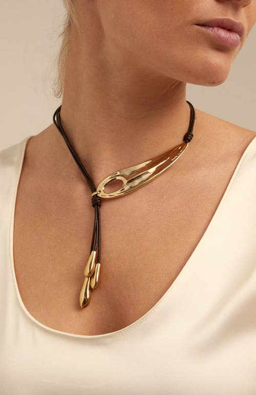 Unode50 18k Gold And Silver Short Adjustable Latigo Necklaces