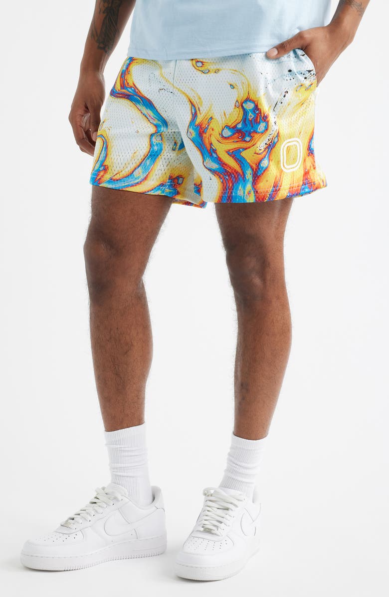 OVERTIME Splash Mesh Shorts, Main, color, Spill