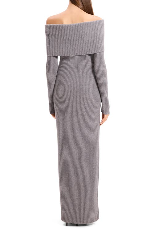 Theory Off-the-shoulder Ribbed Wool And Cashmere Dress In Gray