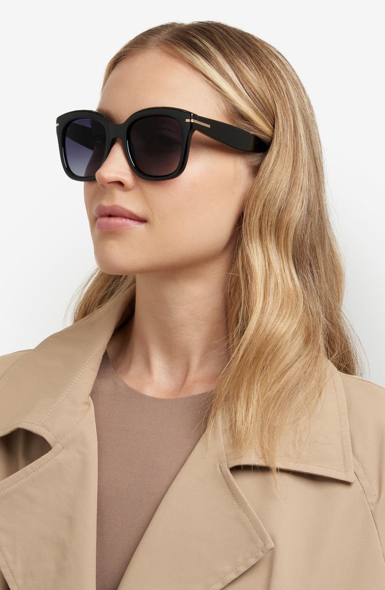 BOSS 53mm Gradient Square Sunglasses, Alternate, color, Black
