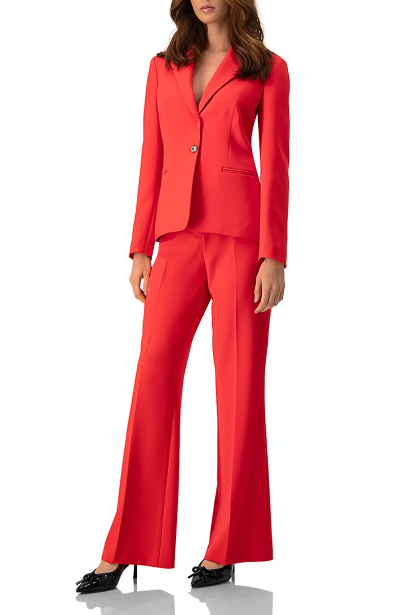 IVONNE Red Tailored Wide-Leg Pants, Alternate, color, Red