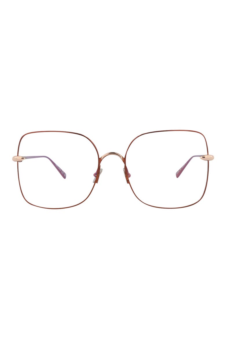 57mm Square Optical Glasses, Main, color, BROWN / BROWN