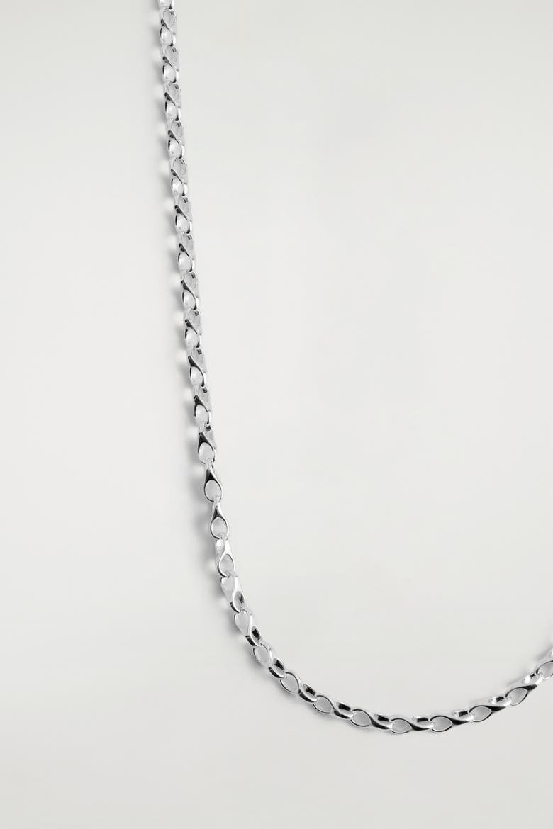 Teardrop-link Long Chain Necklace, Alternate, color, SILVER