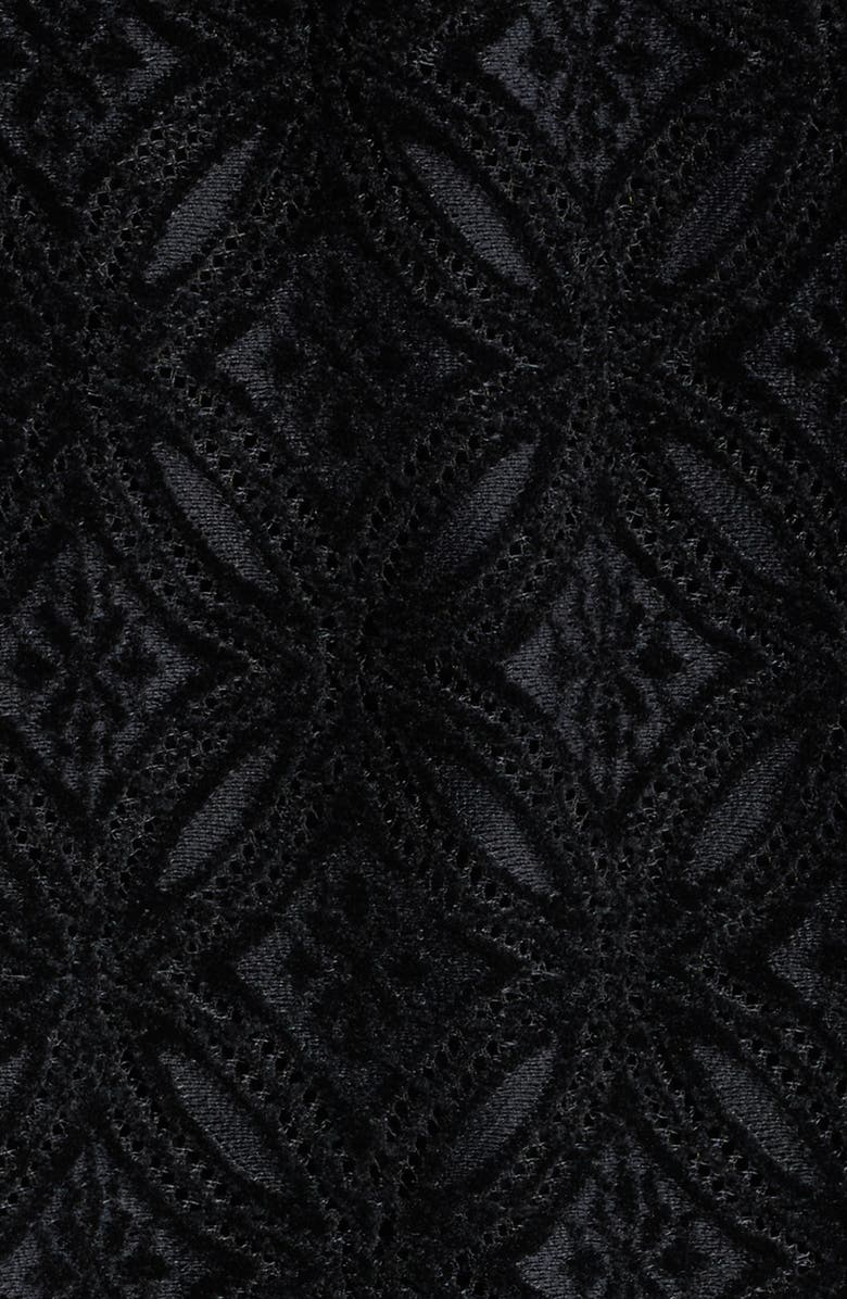 Treasure & Bond Long Sleeve Drop Waist Chenille Minidress, Alternate, color, Black