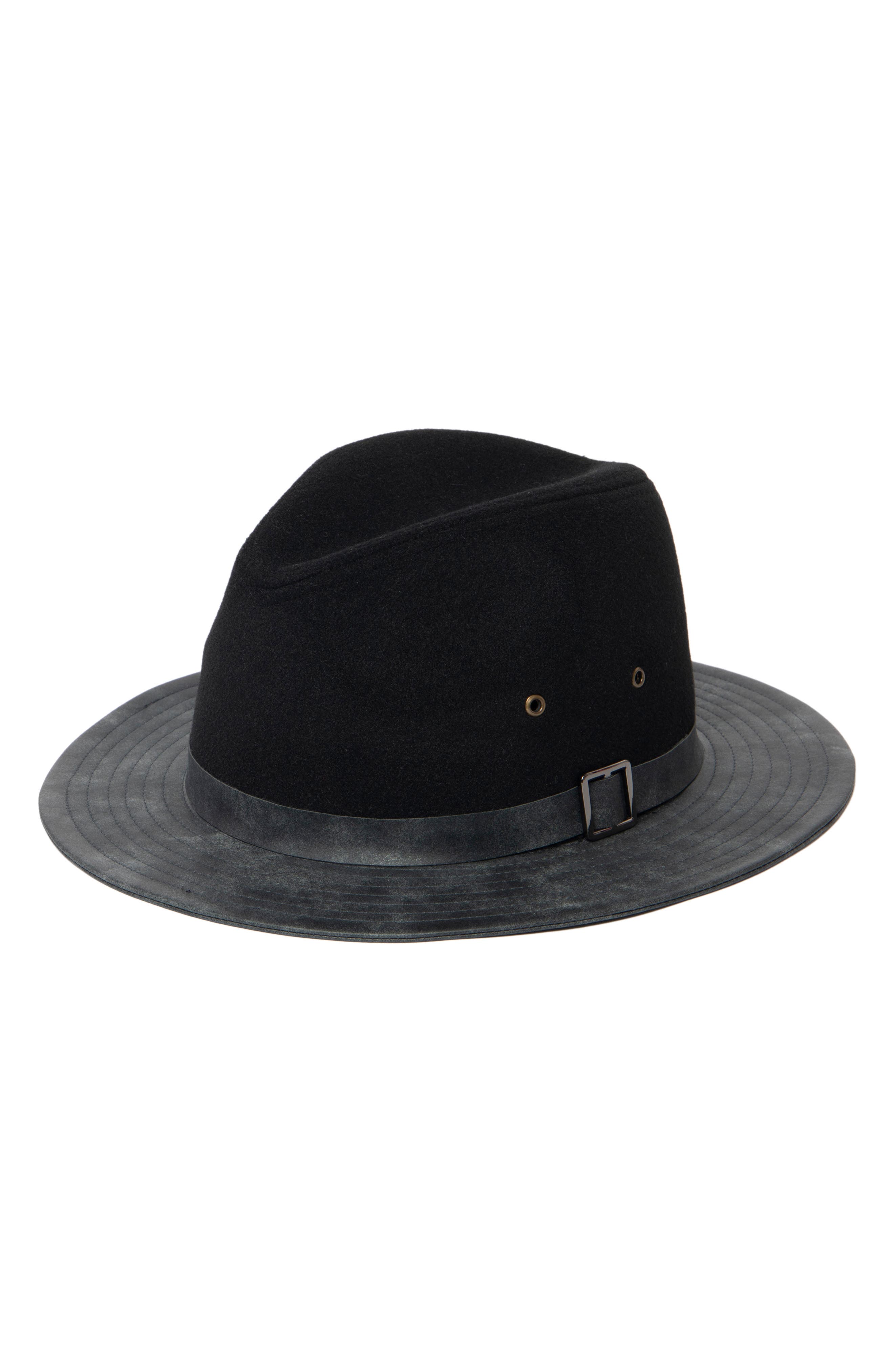 San Diego Hat Faux Leather Brim Fedora