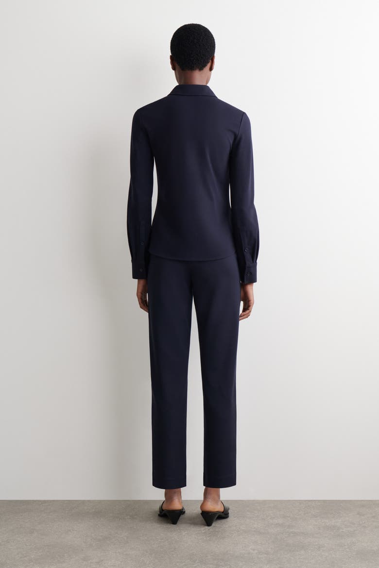 Elasticated Straight-Leg Jersey Pants, Alternate, color, NAVY