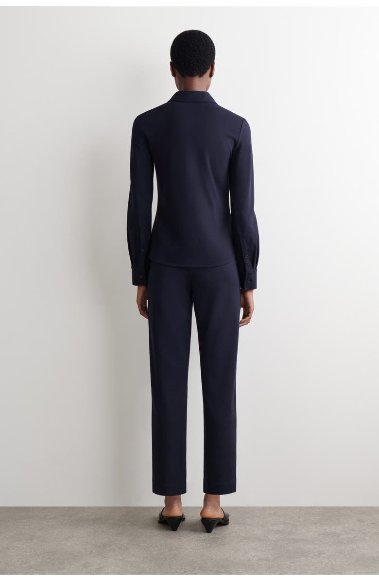 COS Elasticated Straight-Leg Jersey Pants, Alternate, color, Navy