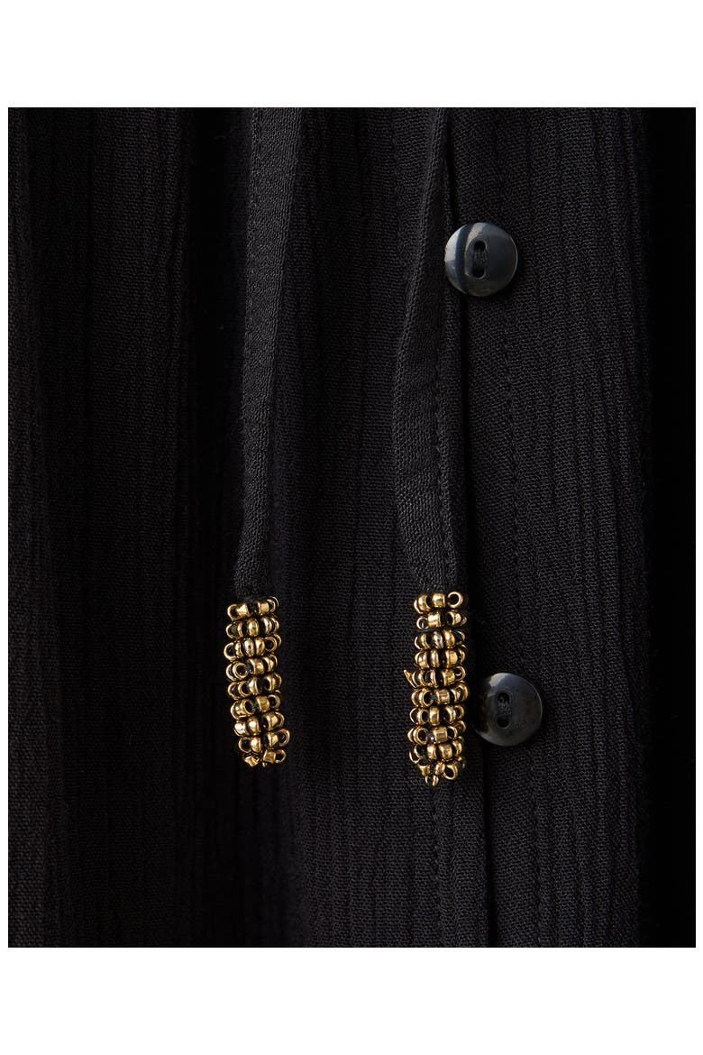 Kids' Metallic Studded Smocked Blouse, Alternate, color, BLACK