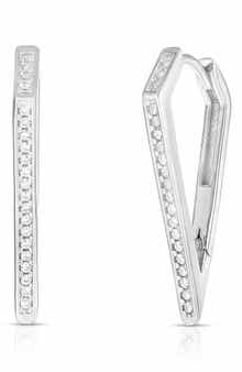Cubic Zirconia Dagger Hoop Earrings