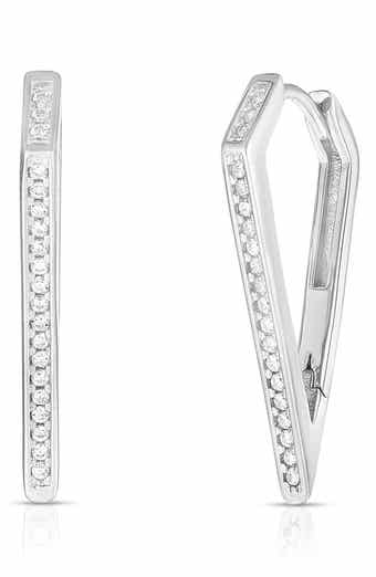 Cubic Zirconia Dagger Hoop Earrings