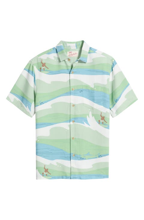 Surf Jacquard Short Sleeve Button-Up Shirt