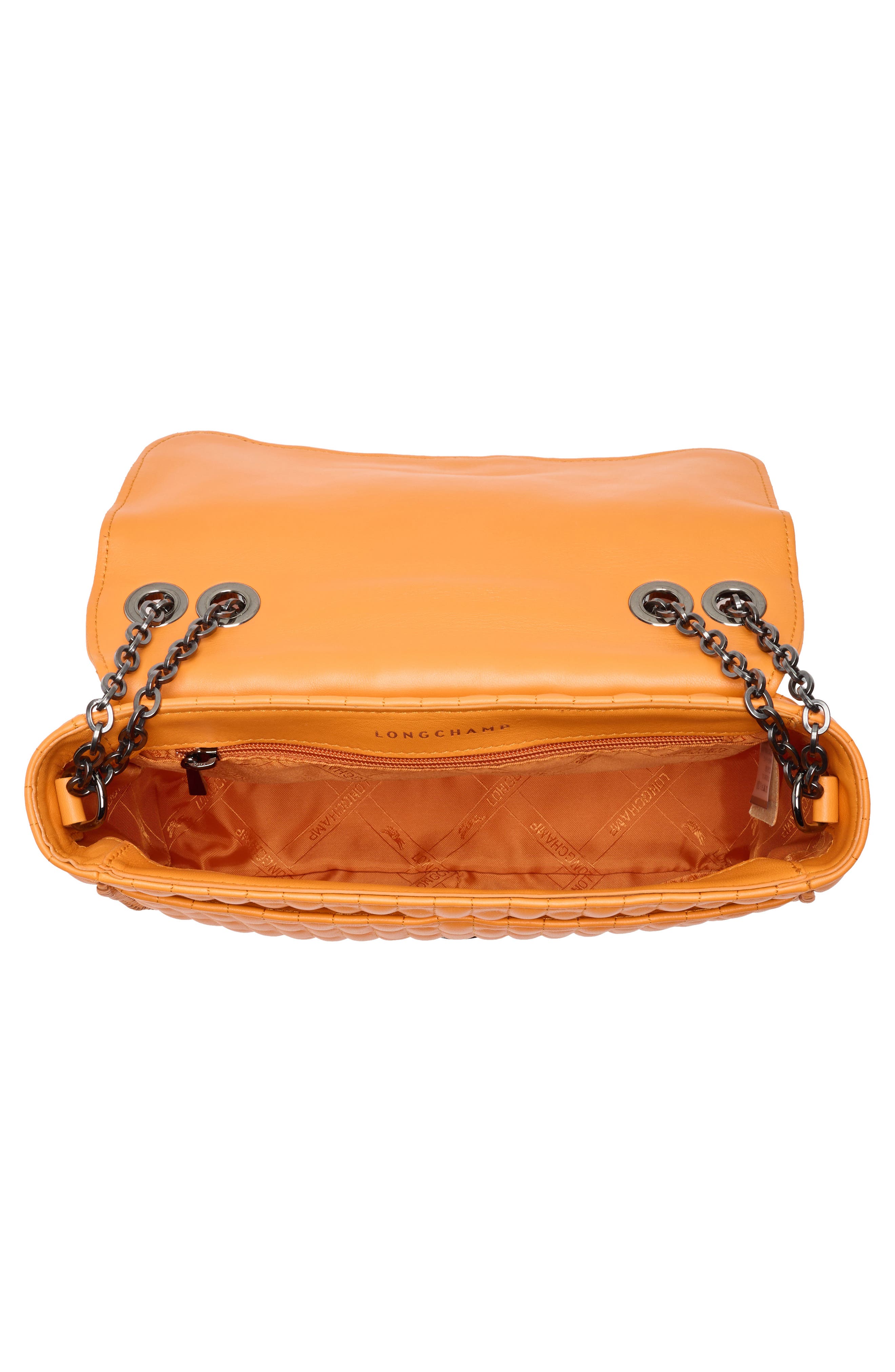 Longchamp Amazone Medium Quilted Leather Crossbody Bag, Alternate, color, Orange