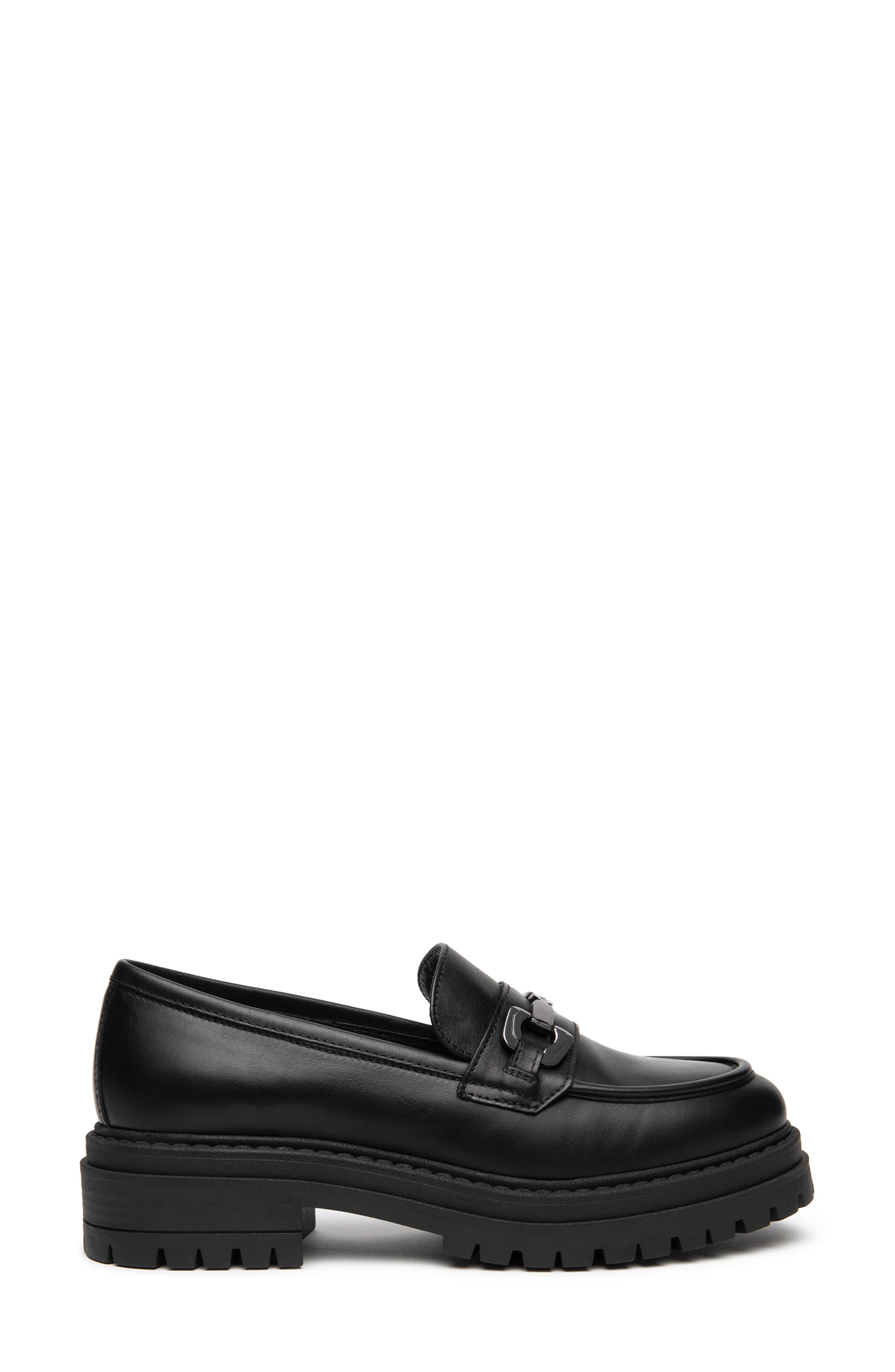 Bit Platform Lug Sole Loafer, Alternate, color, BLACK