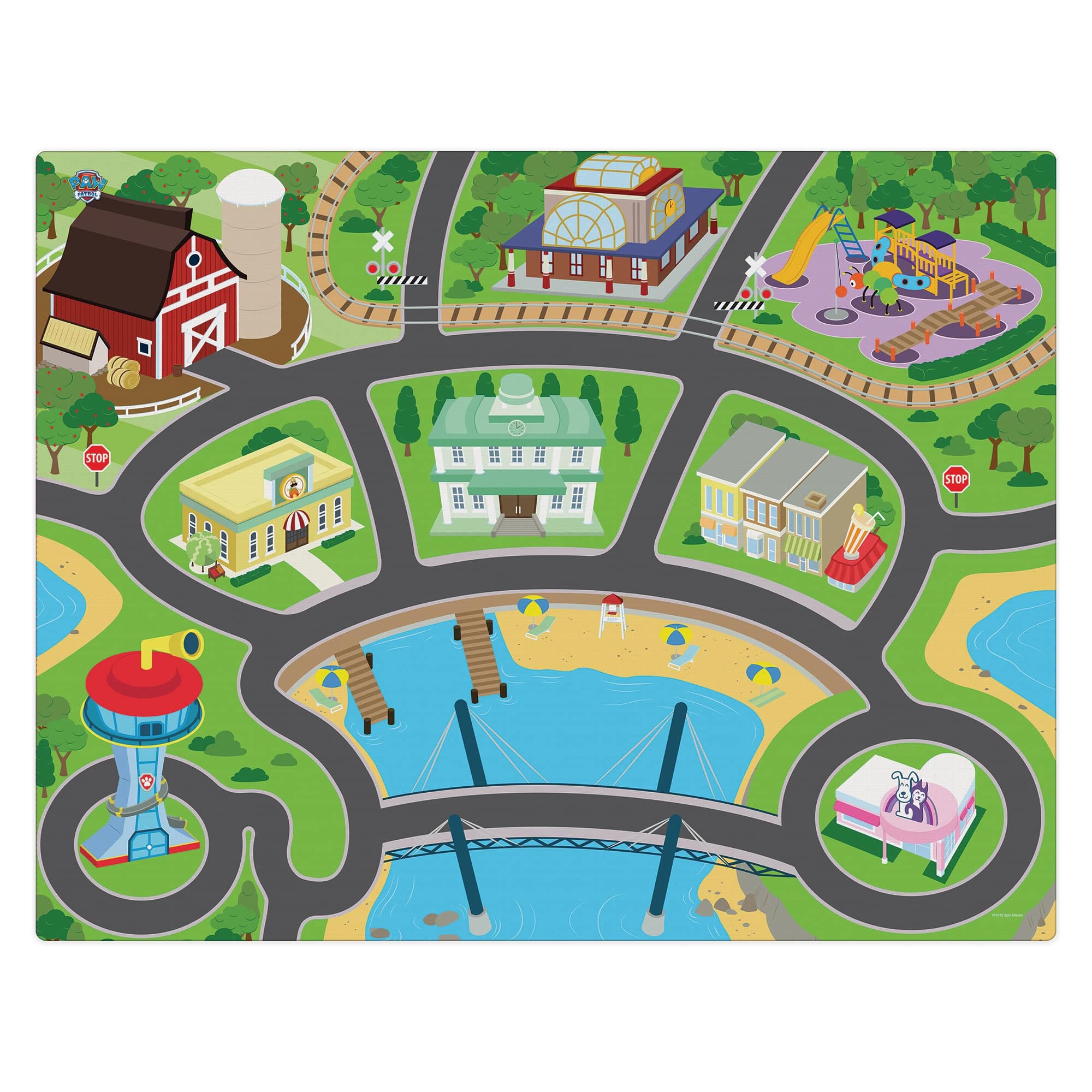 Imaginmat Jumbo Paw Patrol Floor Playmat & 2 Toy Cars, 47 X 61",Ages 3+ in Multicolored 