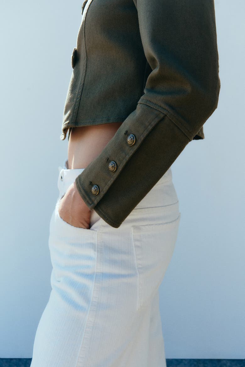 Short Cotton Jacket, Alternate, color, Dark khaki green