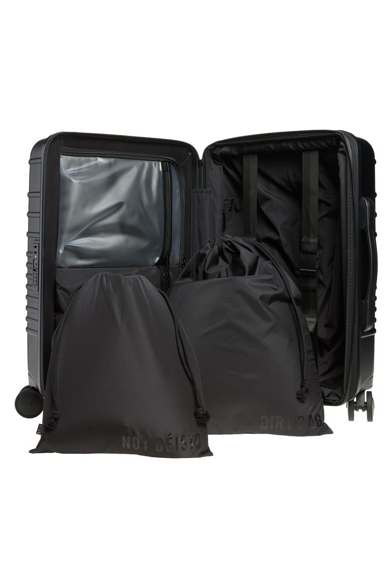 The Carry-On Roller Suitcase, Alternate, color, BLACK
