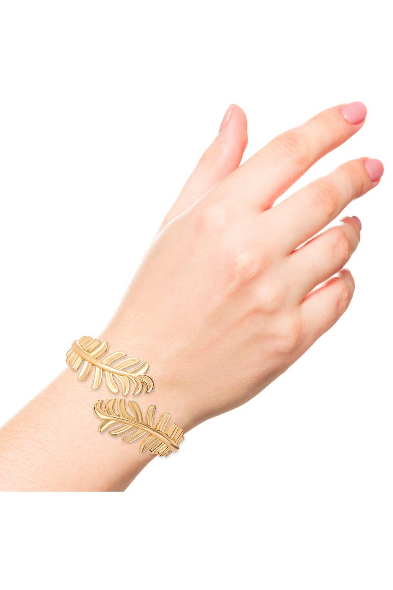 Leaf Shaped Bracelet, Alternate, color, Gold