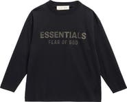 Fear of God Essentials Kids' Classic Fit Long Sleeve Logo Graphic T-Shirt