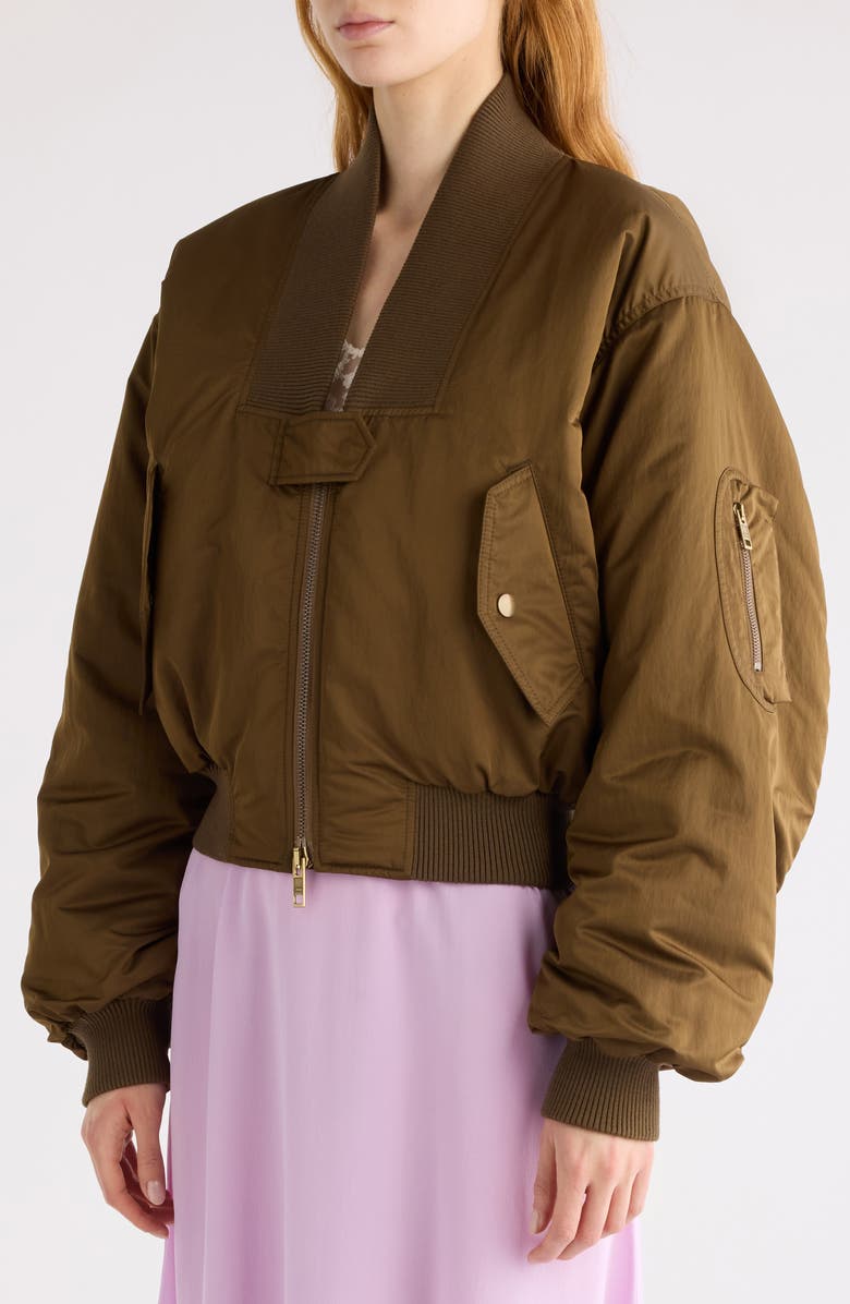 Chloé Oversize Bomber Jacket, Alternate, color, Authentic Brown