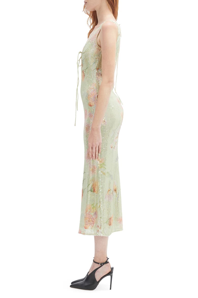 Eloda Sequin Embellished Dress, Alternate, color, GREEN FLO