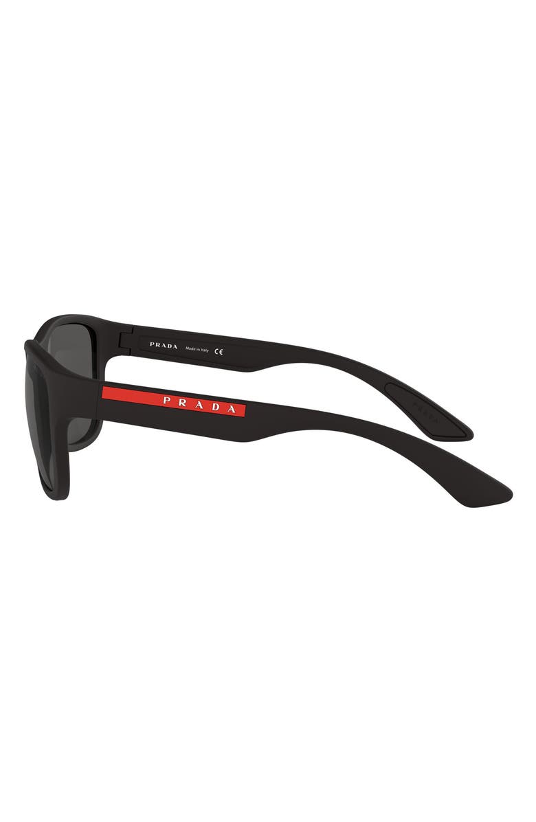 Prada Linea Rossa 55mm Rectangular Sunglasses, Alternate, color, 