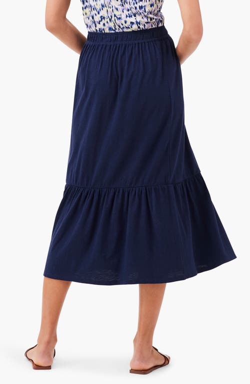 Nzt By Nic+zoe Tiered Cotton Blend A-line Midi Skirt In Purple