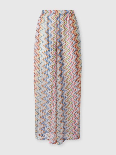 Zig Zag Printed Fabric Cover-up Trousers