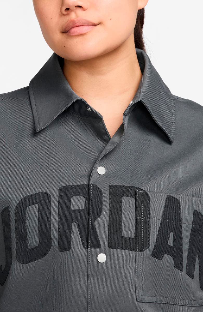 Jordan Flight Short Sleeve Snap-Up Shirt, Alternate, color, Iron Grey/ Dark Smoke Grey