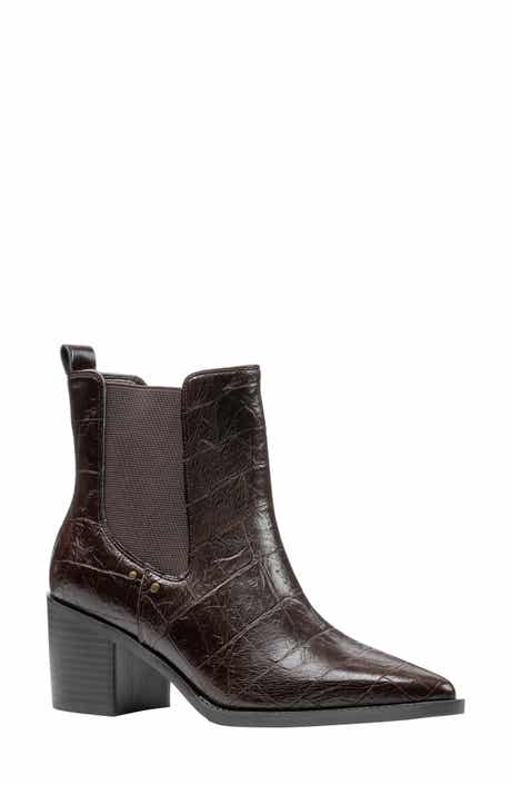 Kodiak Croc Embossed Faux Leather Western Bootie