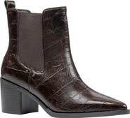 GOOD CHOICE NEW YORK Kodiak Croc Embossed Faux Leather Western Bootie