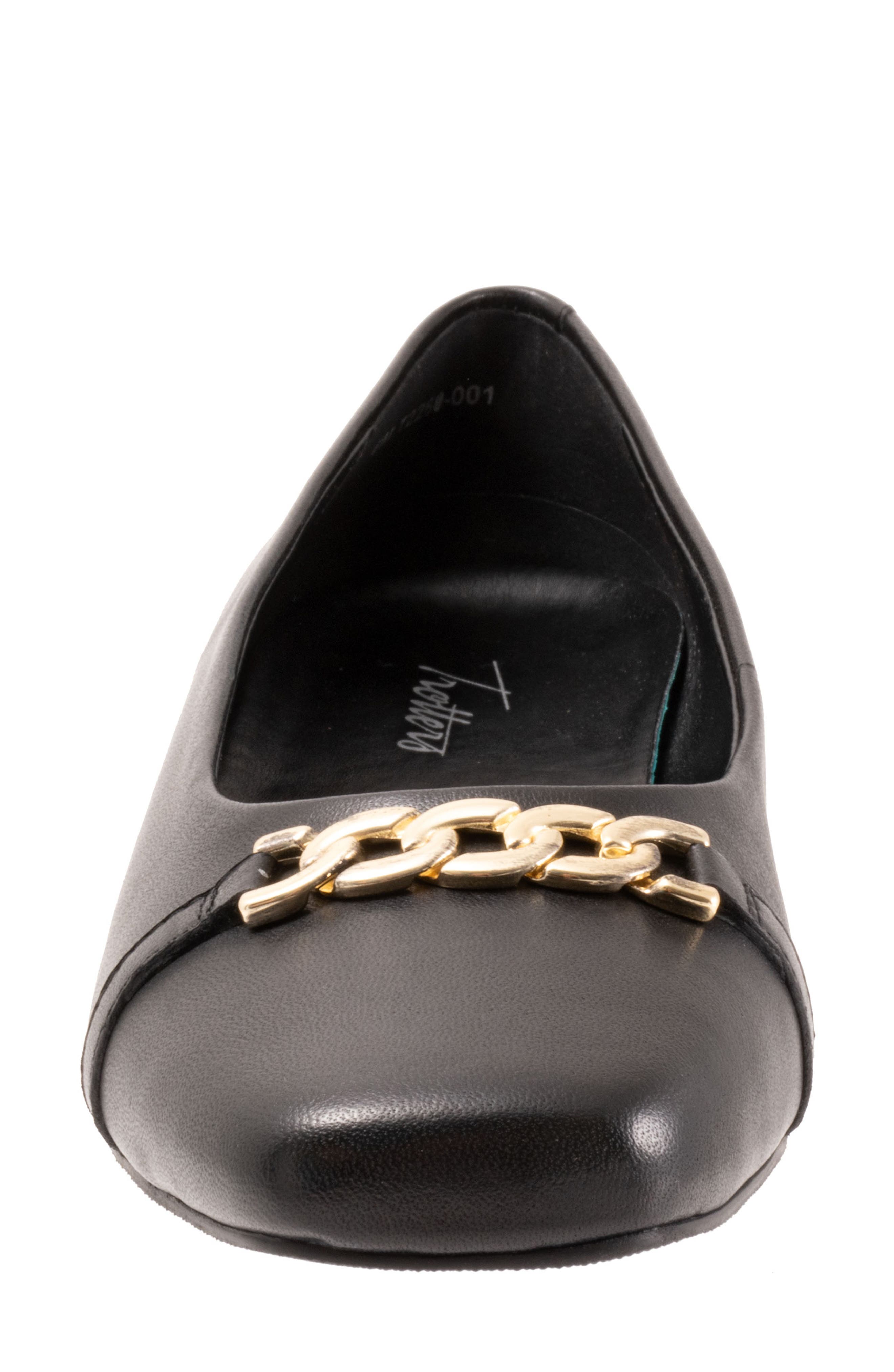 Trotters Harmony Flat, Alternate, color, Black Leather