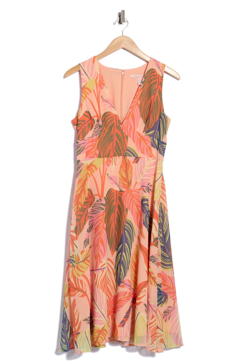 Olive Midi Dress, Alternate, color, PEACH SUNSET