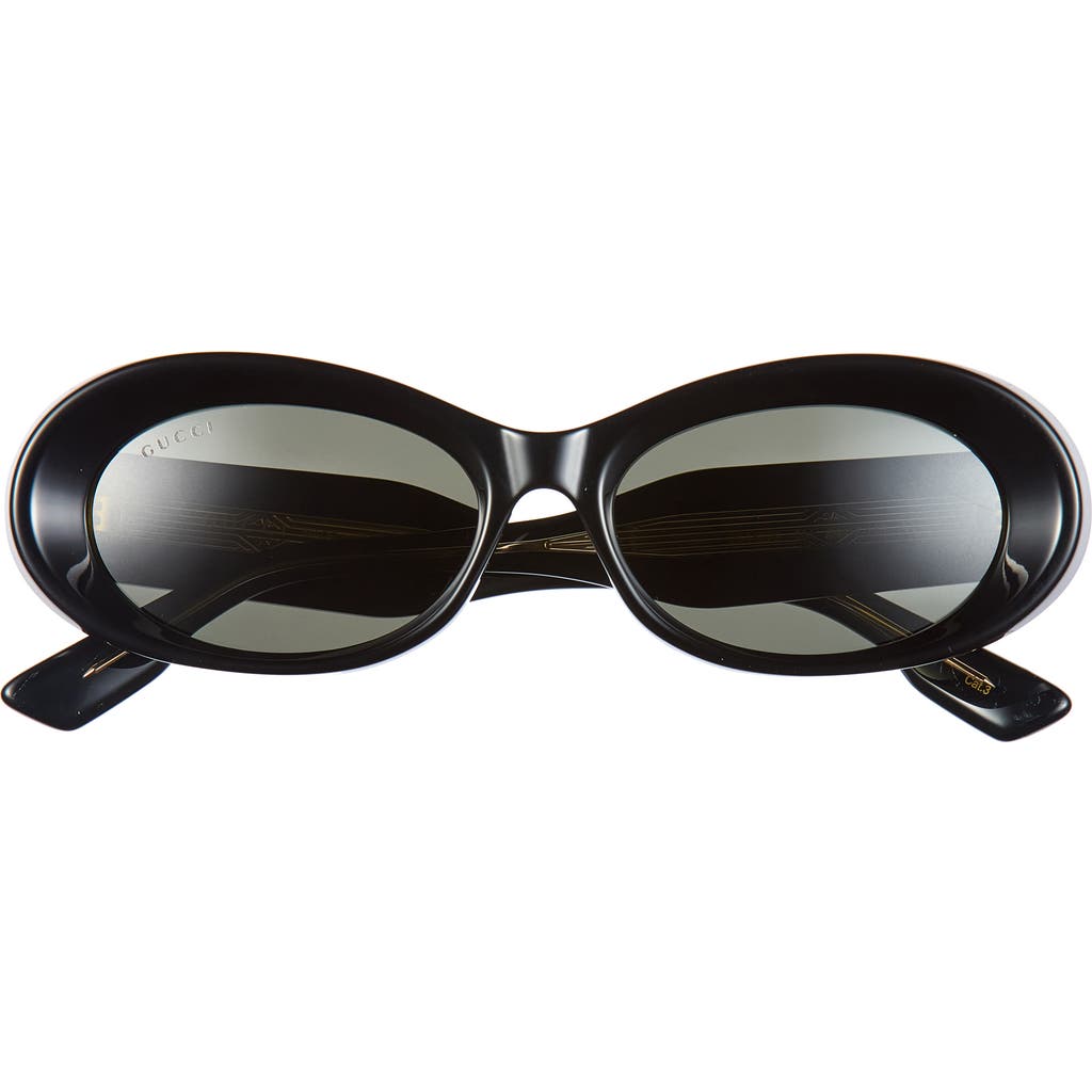 Gucci 54mm Oval Sunglasses In Black Black Grey