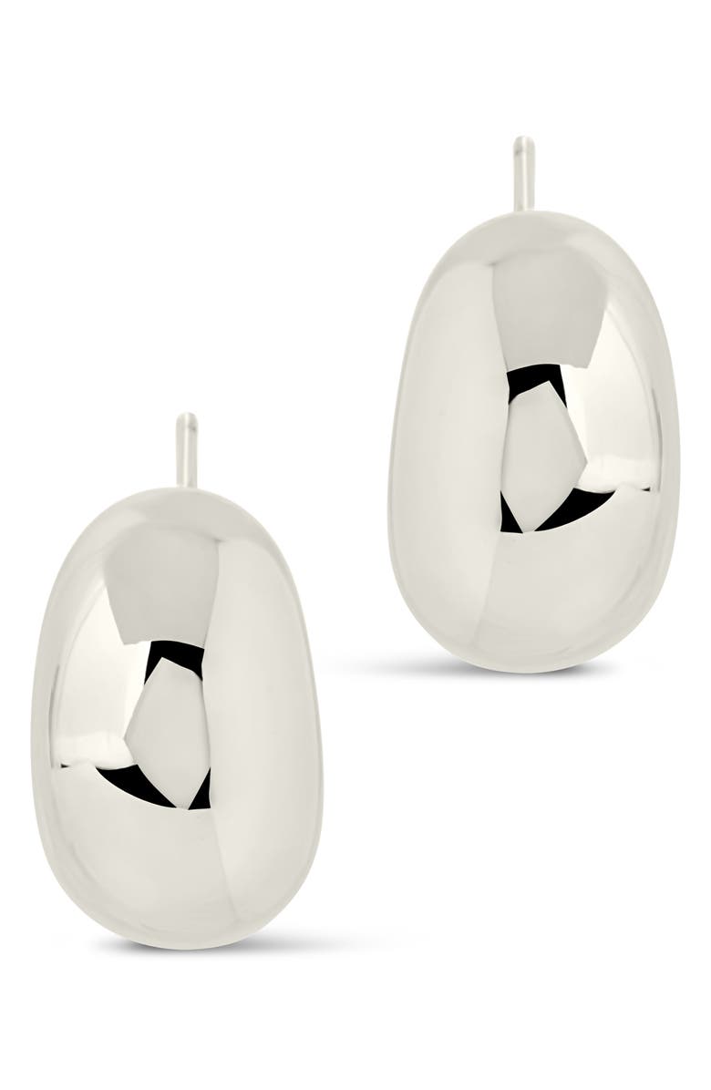 Sterling Forever Ana Dome Huggie Hoop Earrings, Alternate, color, Silver