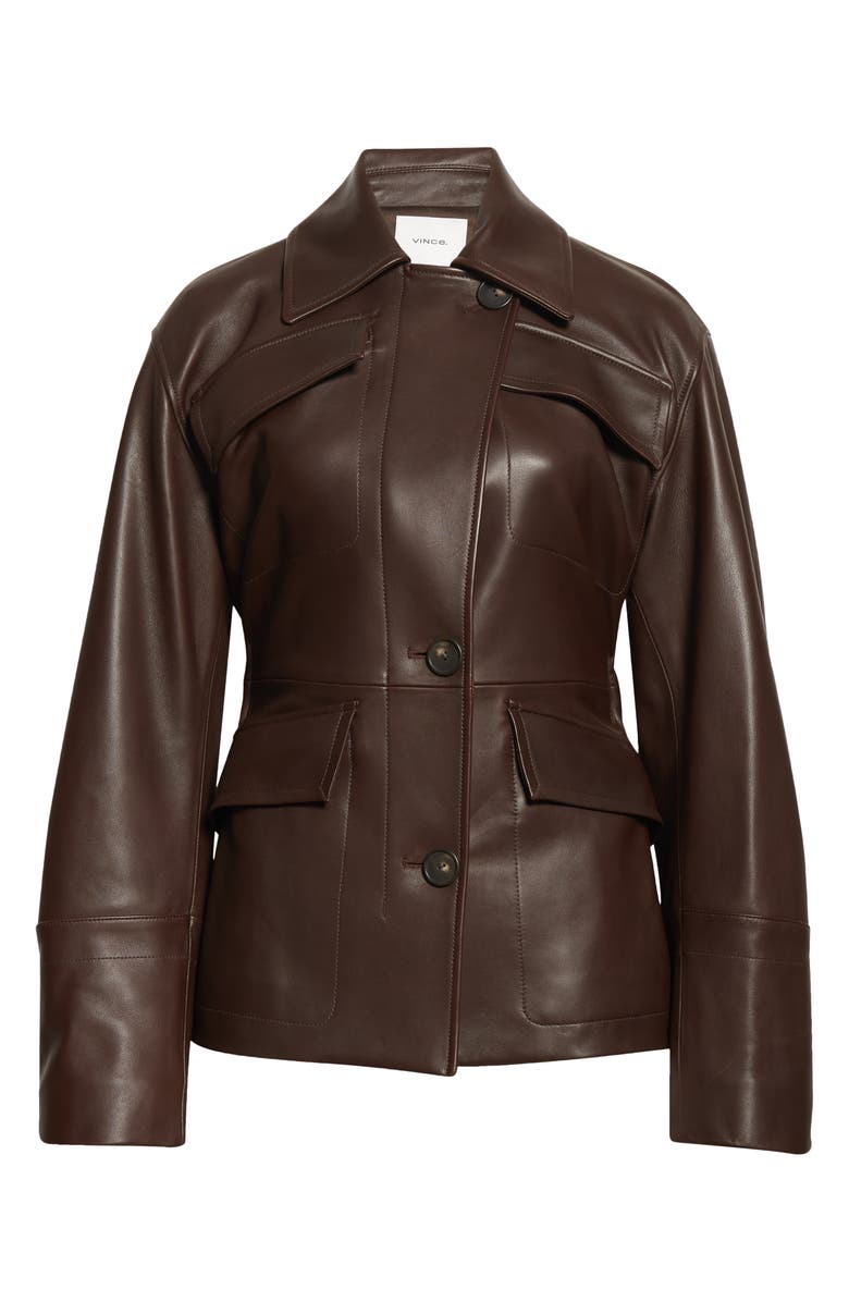 Vince Leather Safari Jacket, Alternate, color, 