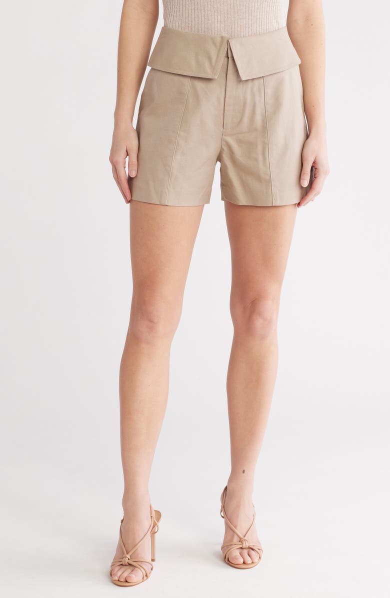 FRAME Foldover Shorts, Main, color, Mushroom