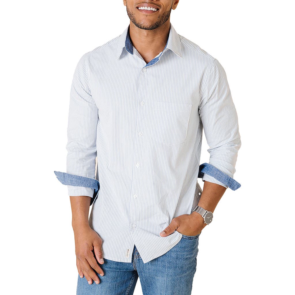 Hope & Henry Organic Stretch Poplin Shirt In Blue