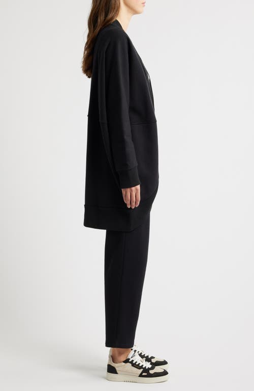 CASLONR CASLON(R) COCOON OPEN FRONT LONGLINE FLEECE SWEATSHIRT