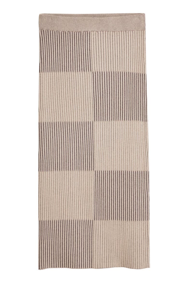 Rib Midi Skirt, Alternate, color, BROWN
