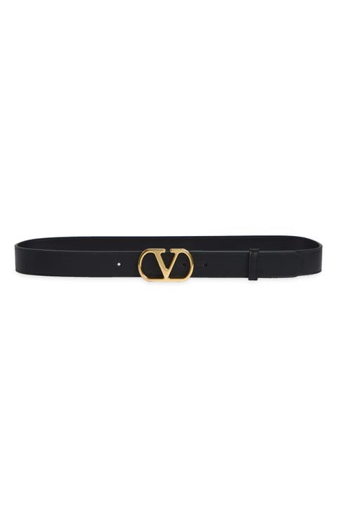 VLOGO Buckle Signature Leather Belt