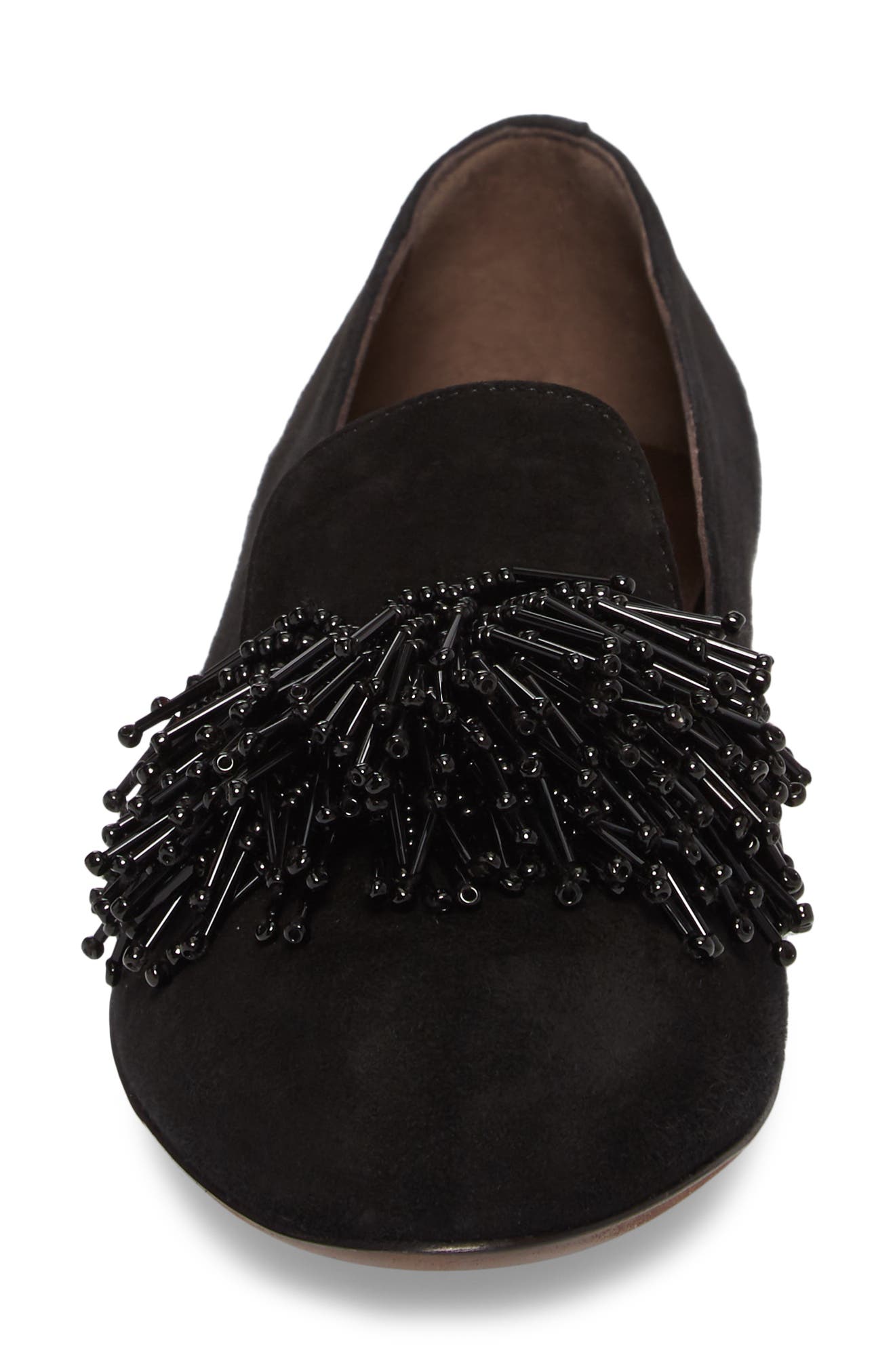 Beaded Loafer, Alternate, color, BLACK SUEDE