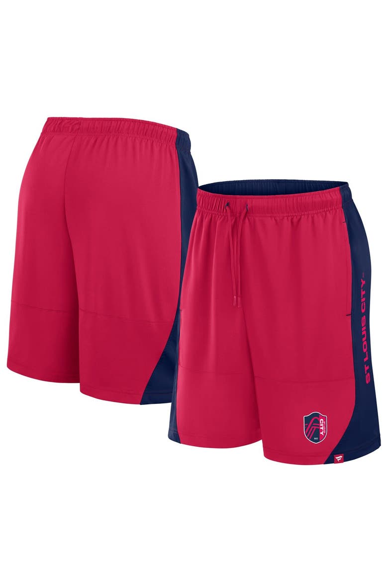 Men's Fanatics Red St. Louis City SC Throw-In Shorts, Main, color, Red