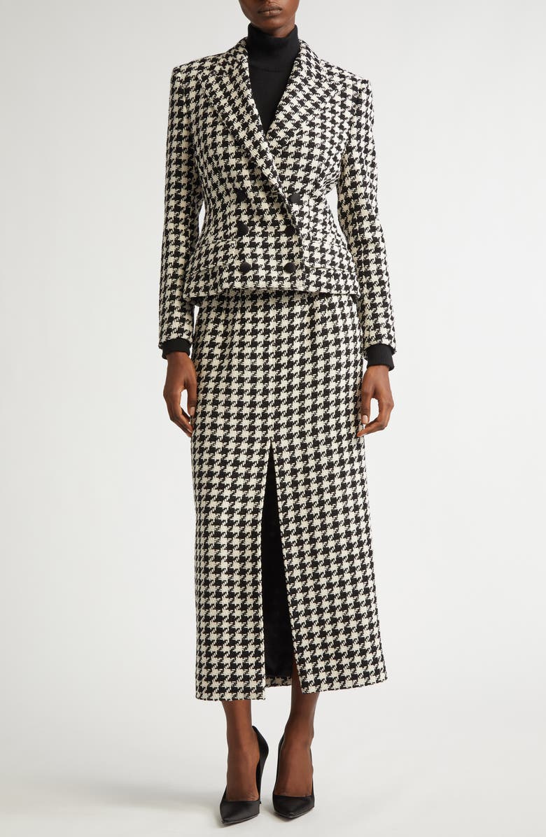 Dolce&Gabbana Macro Houndstooth Double Breasted Wool & Cotton Blazer, Alternate, color, S8100 Quadri-Check-Tartan