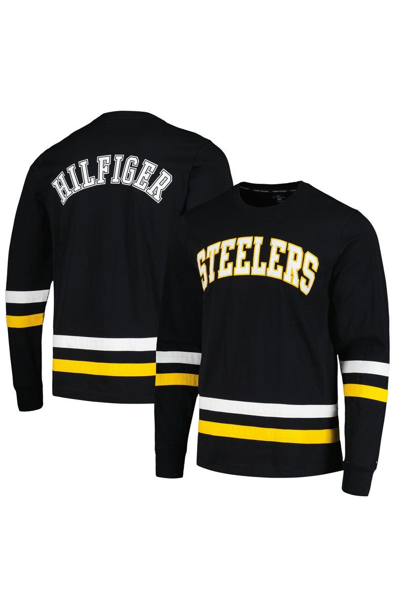 Tommy Hilfiger Men's Tommy Hilfiger Black/Gold Pittsburgh Steelers Nolan Long Sleeve T-Shirt, Main, color, Black