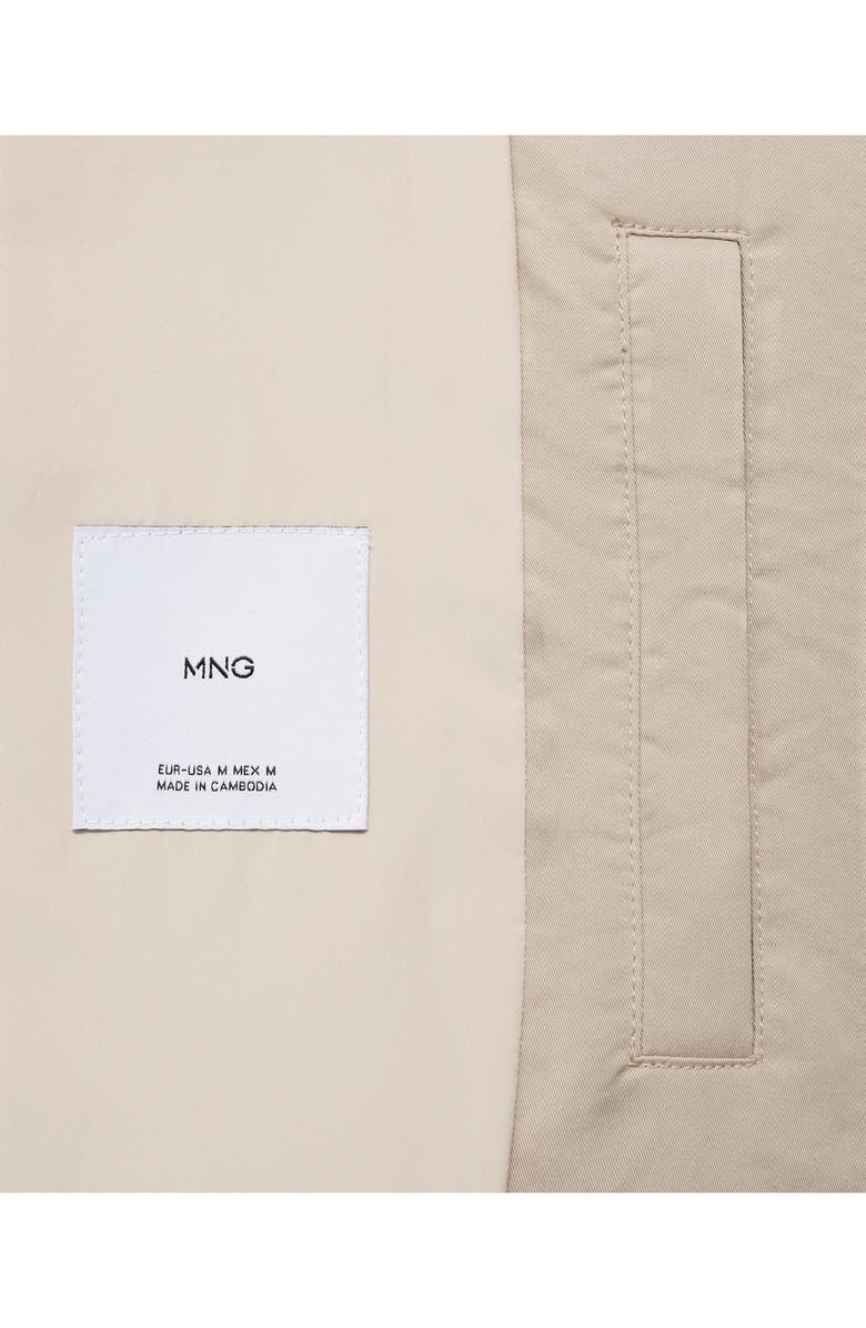 MANGO Classic Water Repellent Trench Coat, Alternate, color, Beige