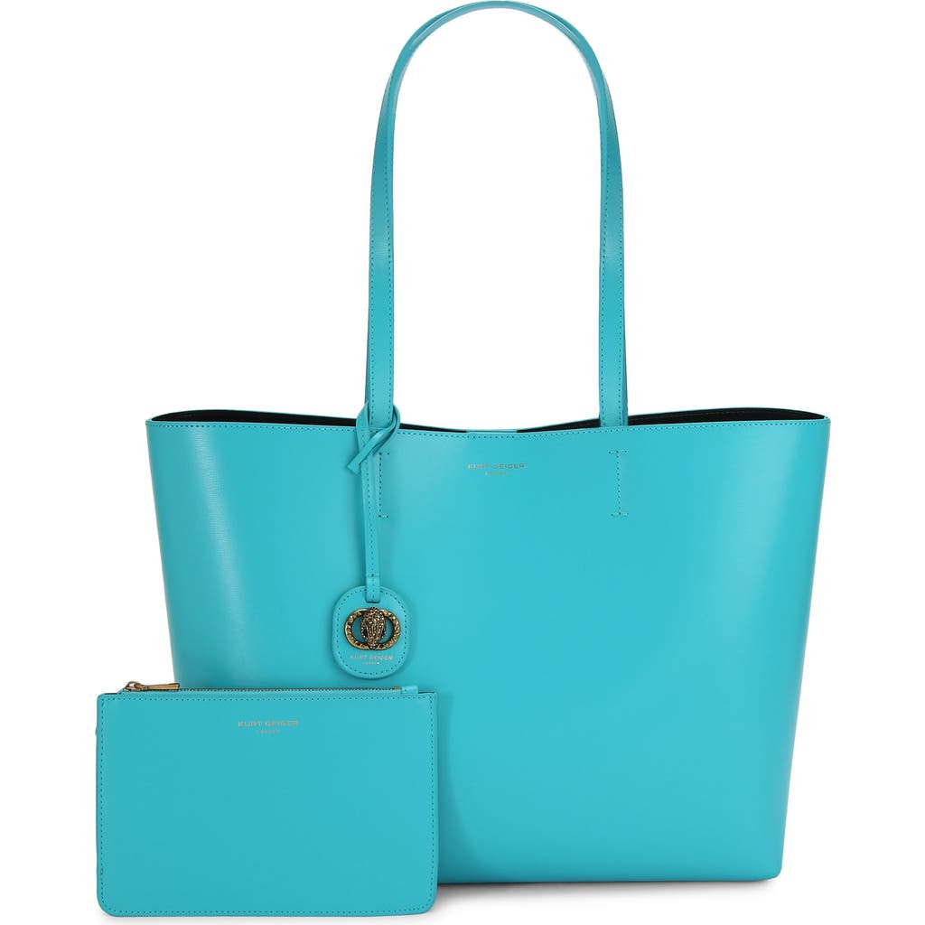 Kurt Geiger London Chelsea Leather Shopper Bag In Turquoise/aqua