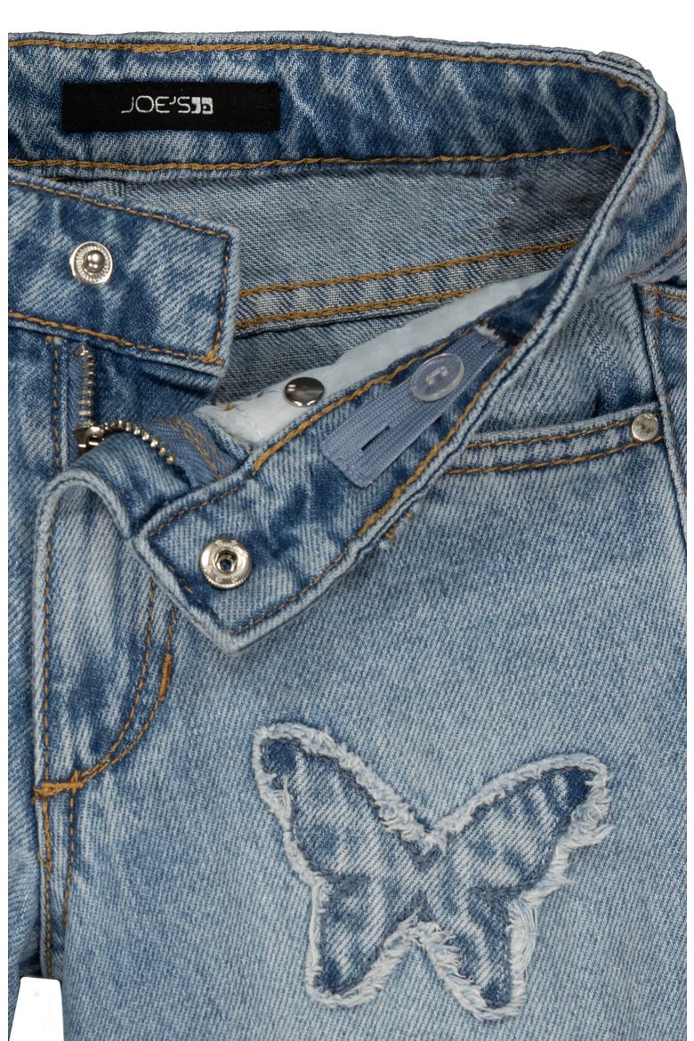 Kids' Butterfly Patch Wide Leg Jeans, Alternate, color, LIGHT WASH