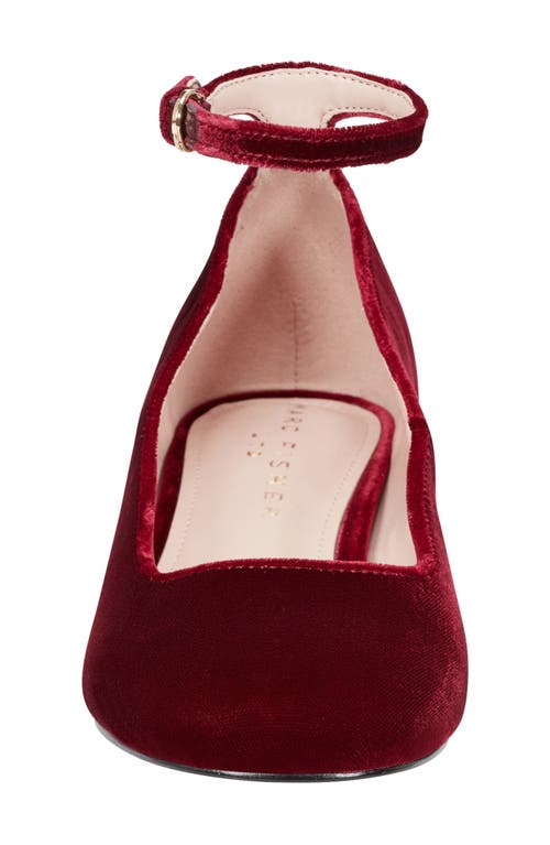 Marc Fisher Ltd Parri Ankle Strap Pump In Dark Red